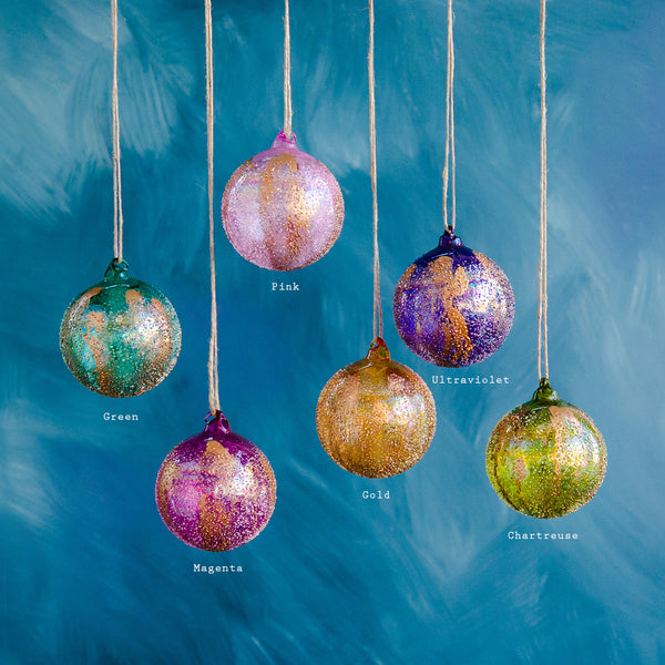 Stubbled Gold Ball Ornament Glitterville Studios