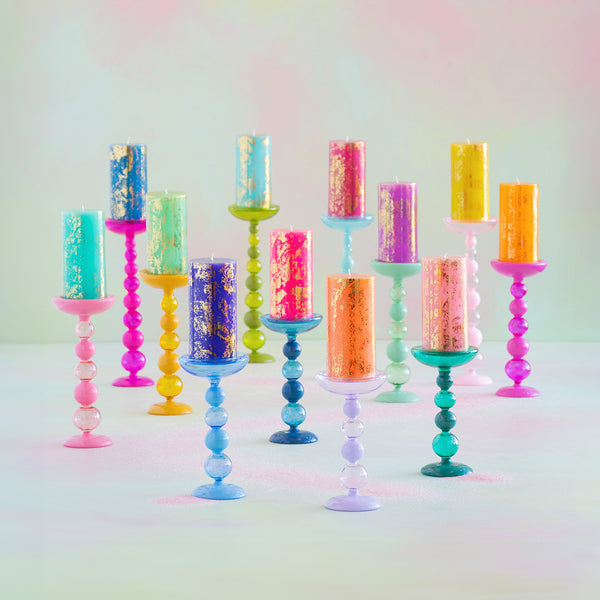Sugar Plum Finial Pillar Candle Holder Set of 12 - Glitterville