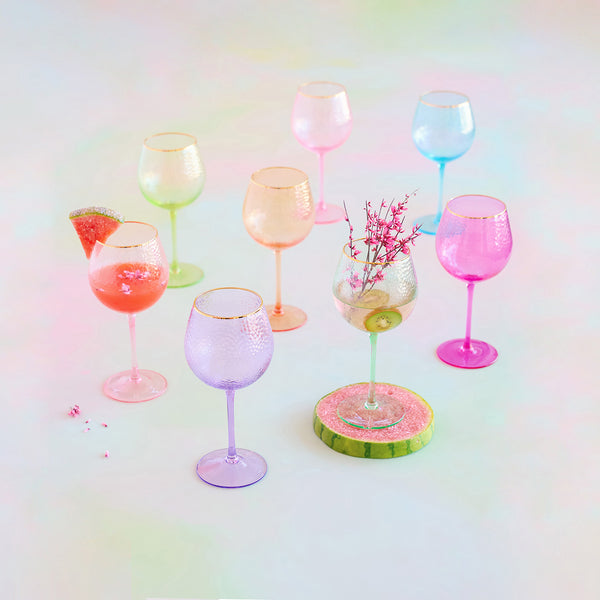 Rainbow Wine Glass Glitterville Studios