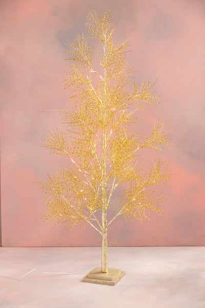 Gold Metallic Tree with Lights, Small - Glitterville Studios, LLC