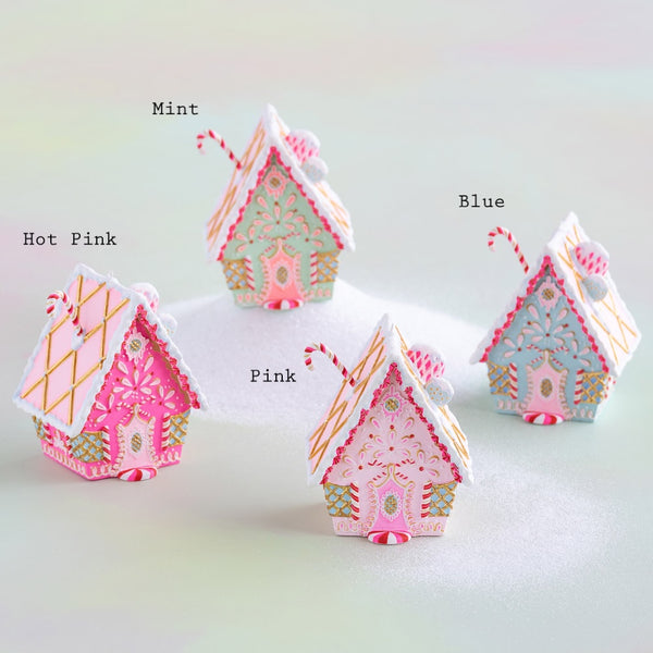 Rainbow Gingerbread Cottage Ornament - Glitterville Studios, LLC