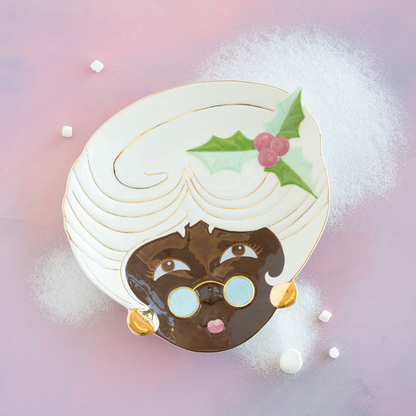 Mrs Papa Noel Platter - Glitterville Studios, LLC
