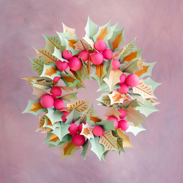 Handmade Holly-Days Wreath - Glitterville Studios, LLC