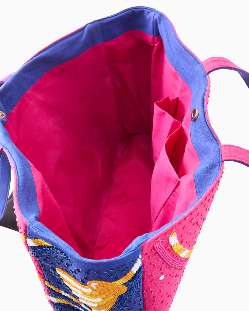 Glitterville x Oh My Mahjong! Beaded Dragon Tote