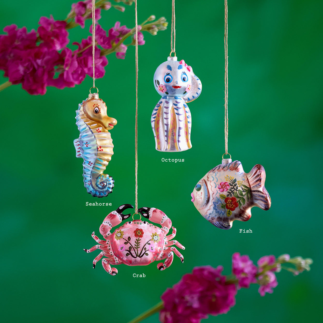 4 Assorted Fishing Ornaments