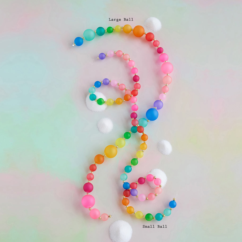 Rainbow Frosted Ball Garland