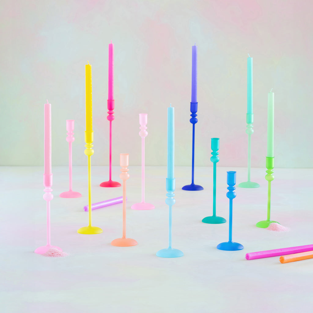 Frosted Taper Candle Holder