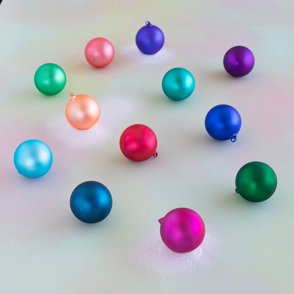 Satin Ball Ornamen Set, 4"