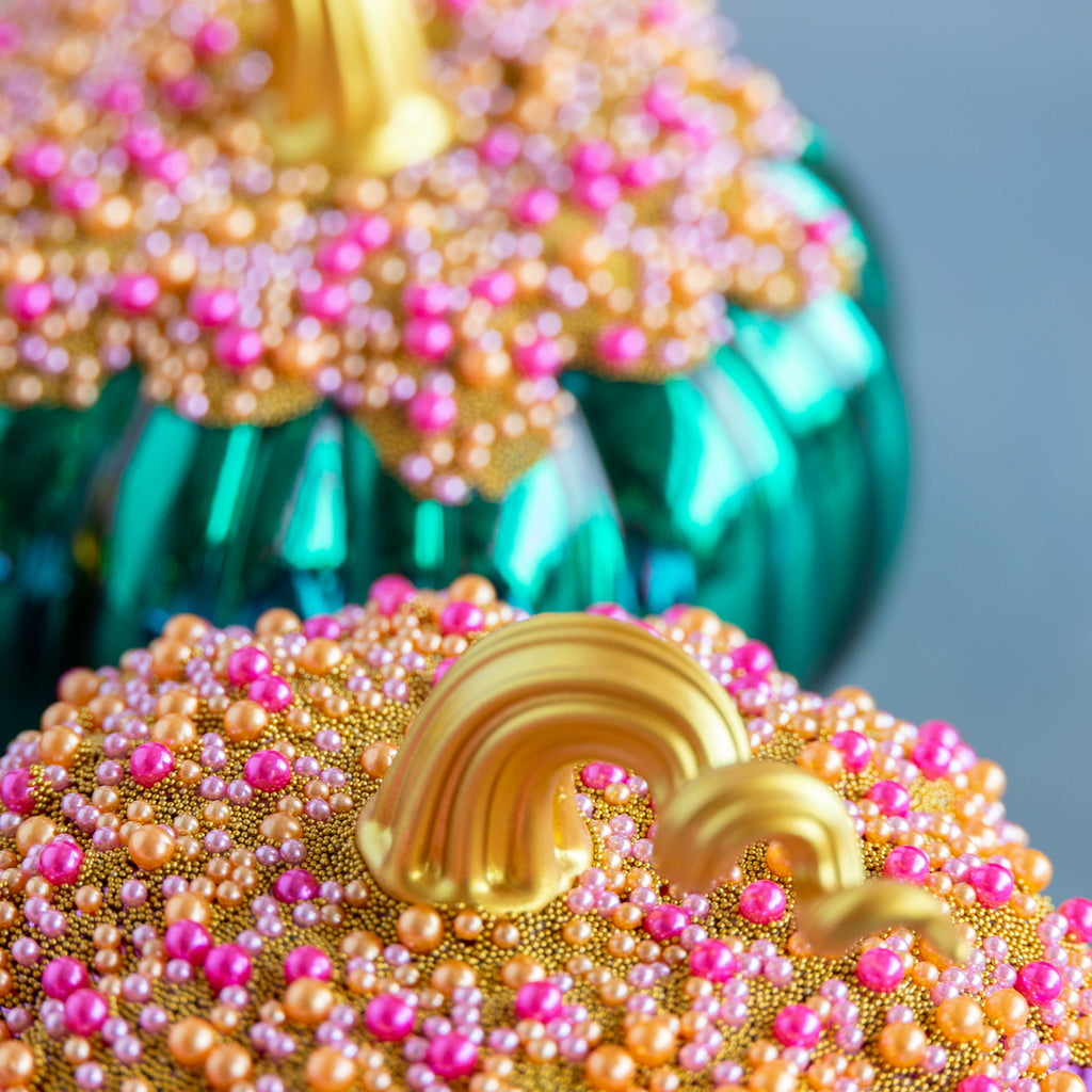 Fluted Pavé Glass Pumpkin Set, Small