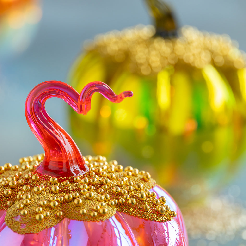 Lighted Pavé Pumpkin Set