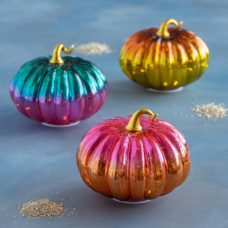 Lighted Ombre Revolving Pumpkin