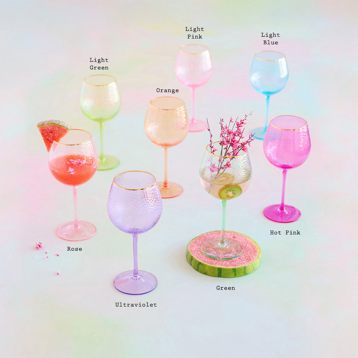 Rainbow Wine Glass - Glitterville Studios