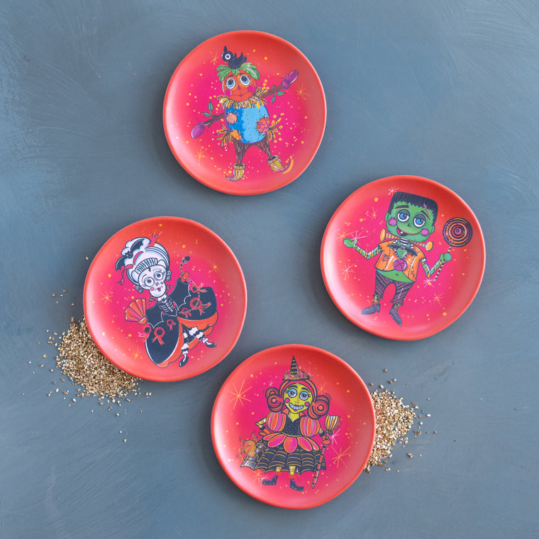 Spooky Kooks Halloween Dessert Plate, Set of 4