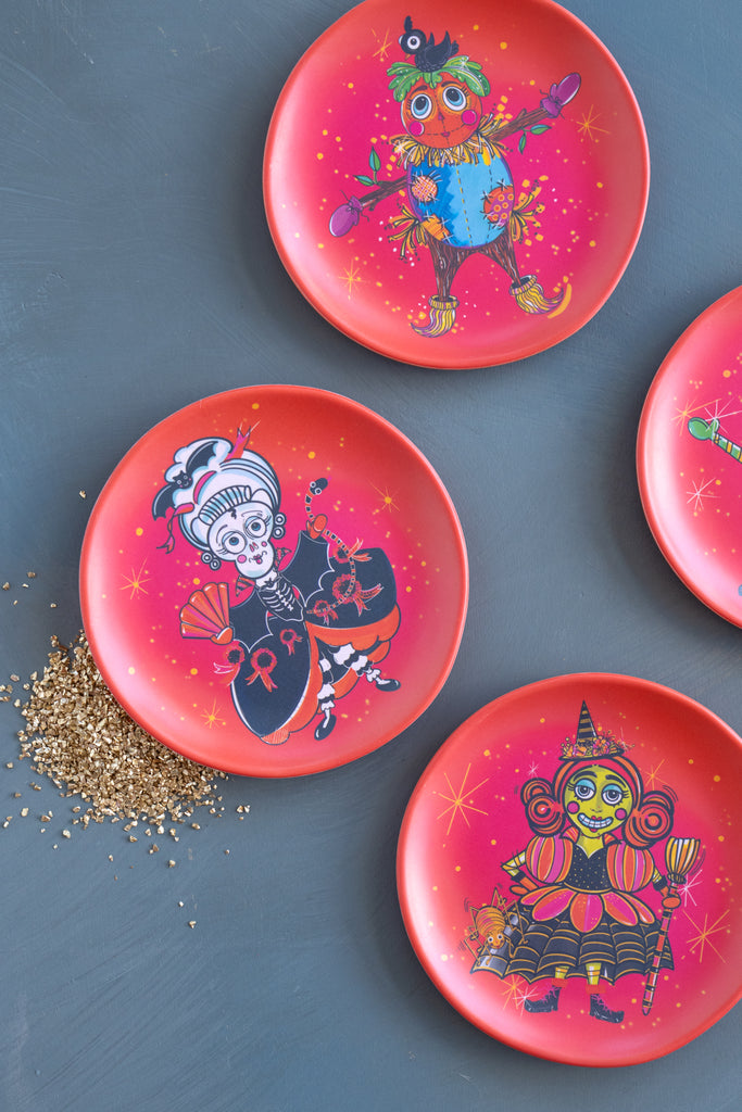 Spooky Kooks Halloween Salad Plate, Set of 4