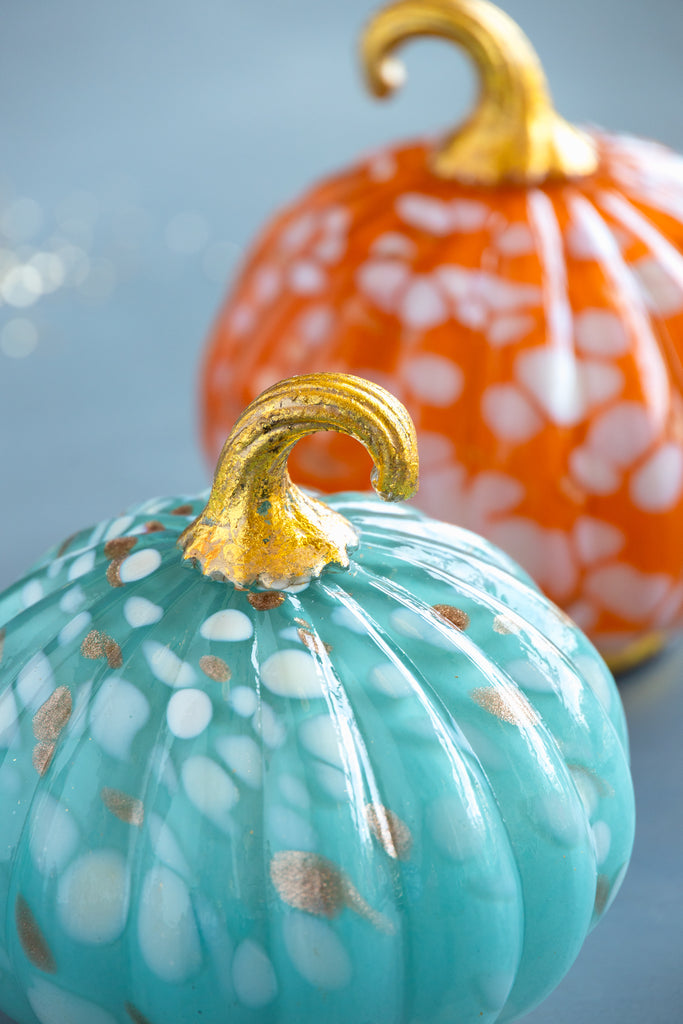 Glitter Gourd Glass Pumpkin Set