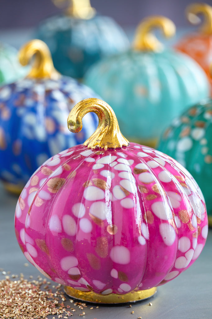Glitter Gourd Glass Pumpkin Set