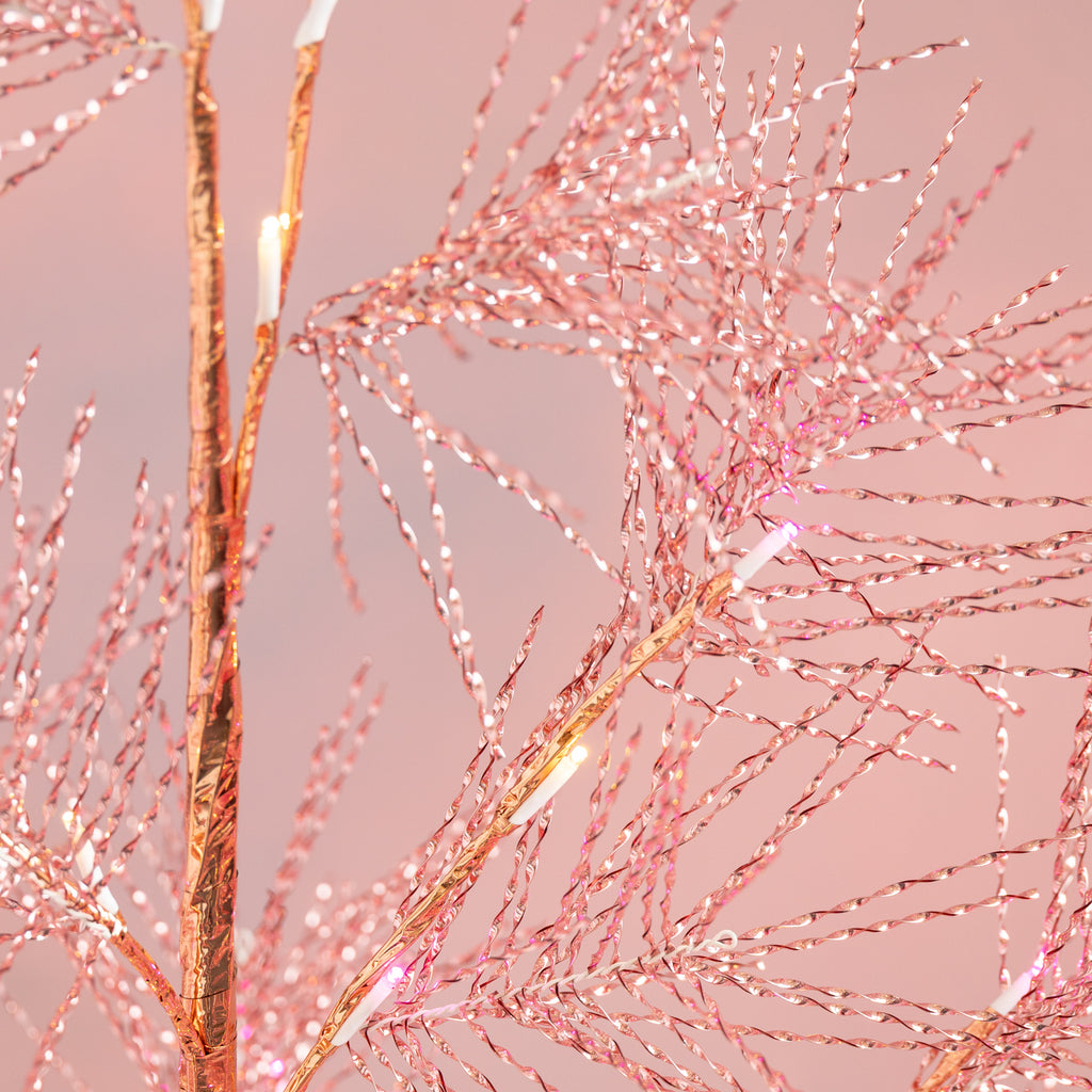 Pink Metallic Tree with Lights, Small