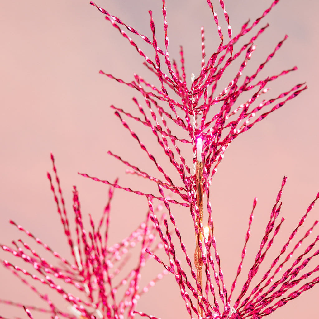 Pink Metallic Tree with Lights, Small