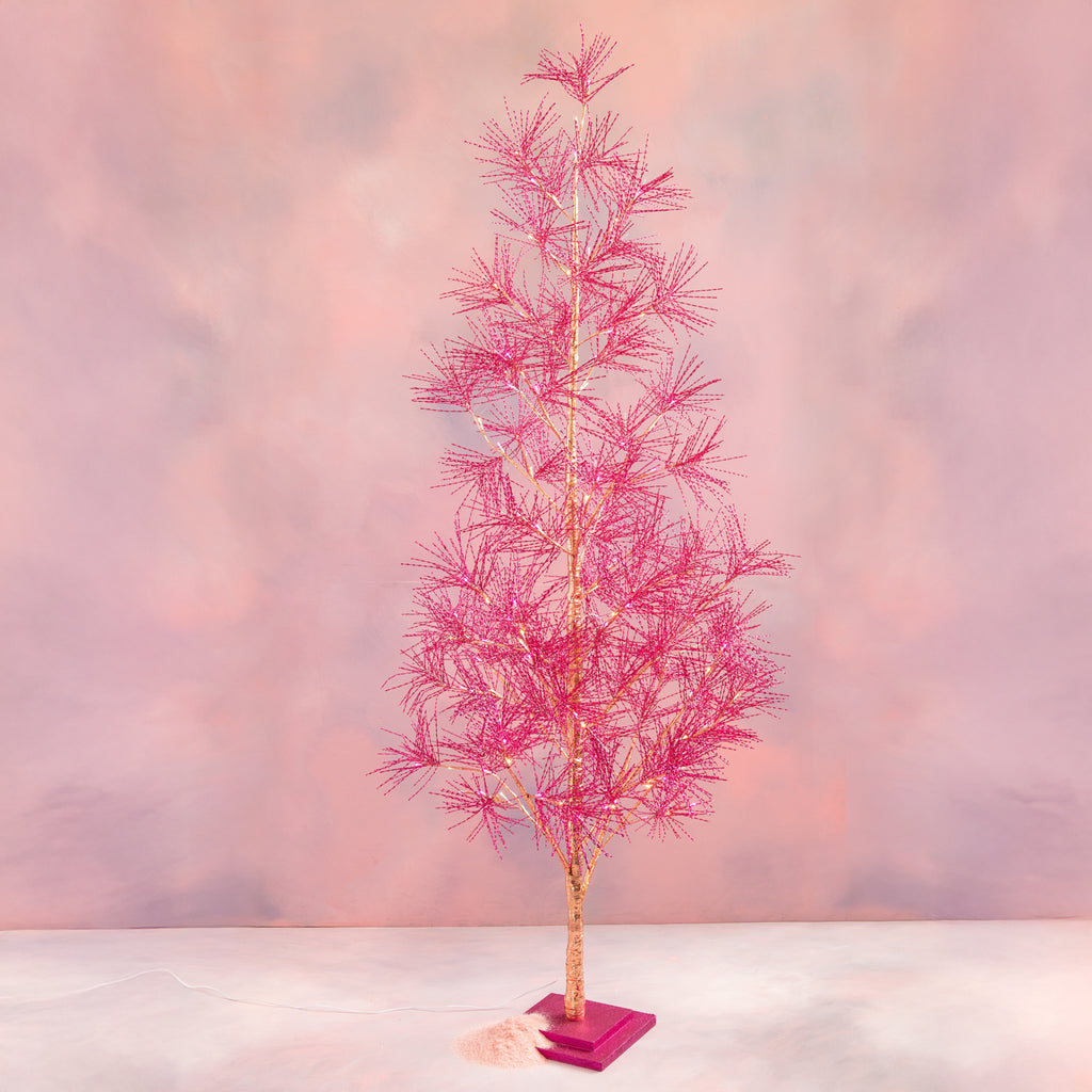 Pink Metallic Tree with Lights, Large