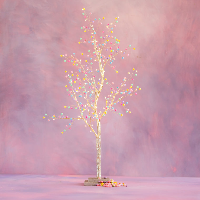 Lighted Pastel Ball Tree, Large