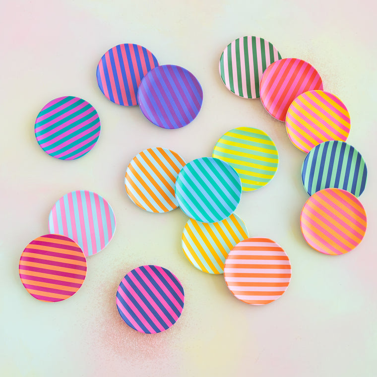 Supper Stripes Appetizer Plate Set