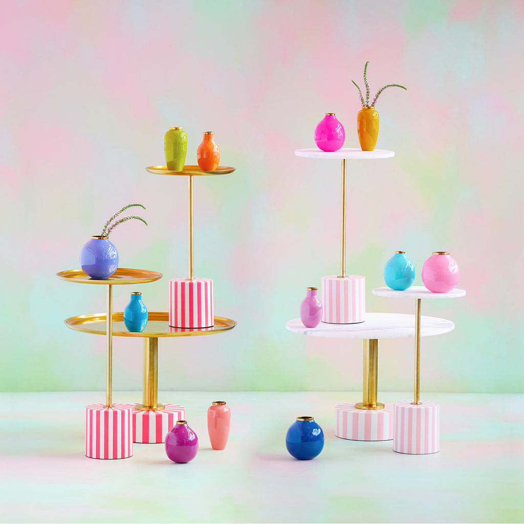 Small Hot Pink & Brass Topsy Twirly Table
