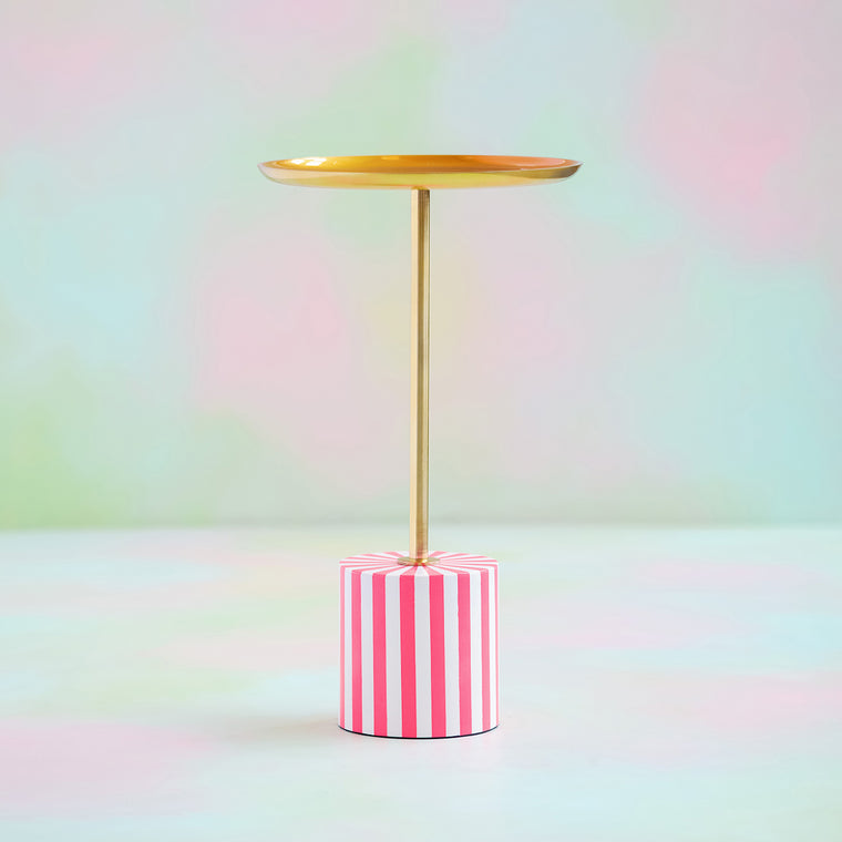 Medium Hot Pink & Brass Topsy Twirly Table