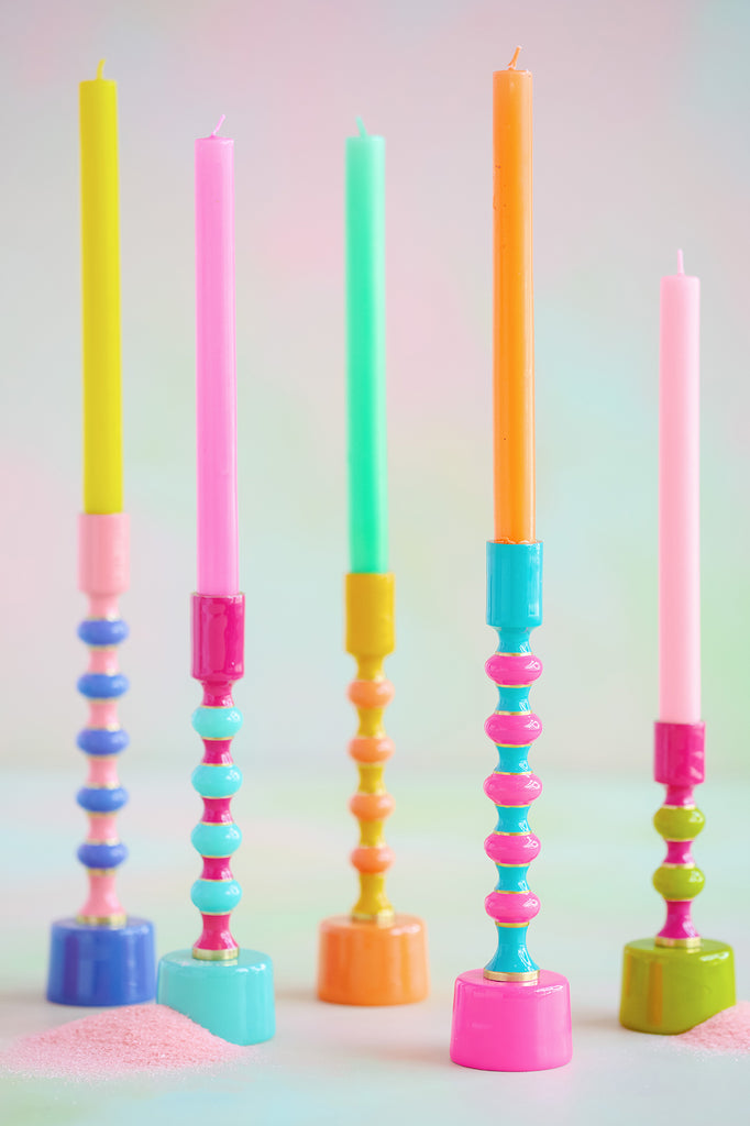 Rainbow Stripe Candle Sticks