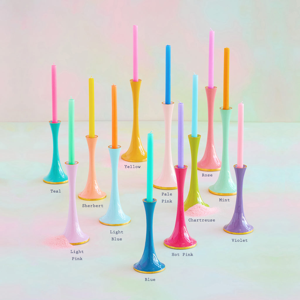 Rainbow Taper Candle Holders