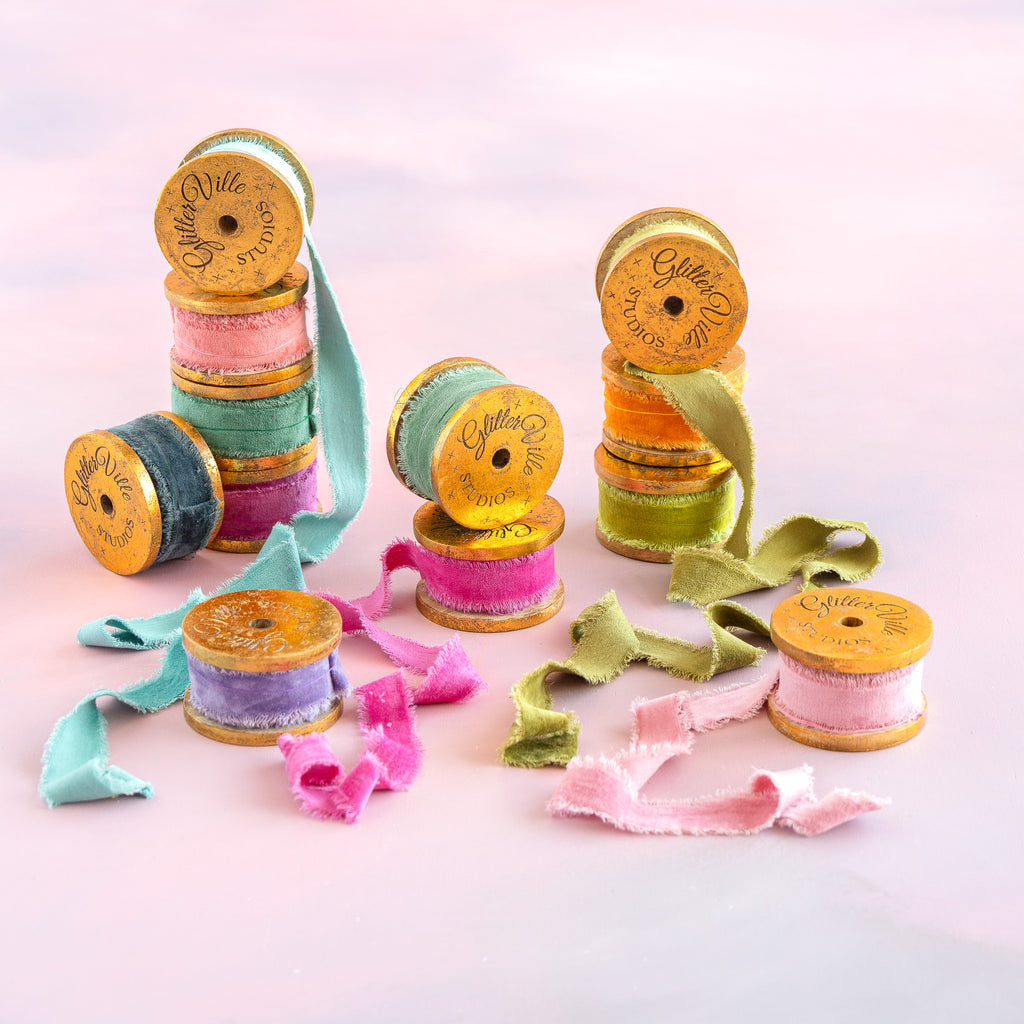 Frayed Velevet Spooled Ribbon, 1"