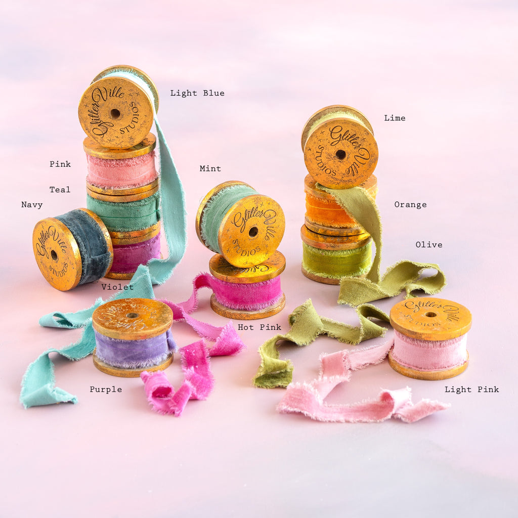 Frayed Velevet Spooled Ribbon, 1"
