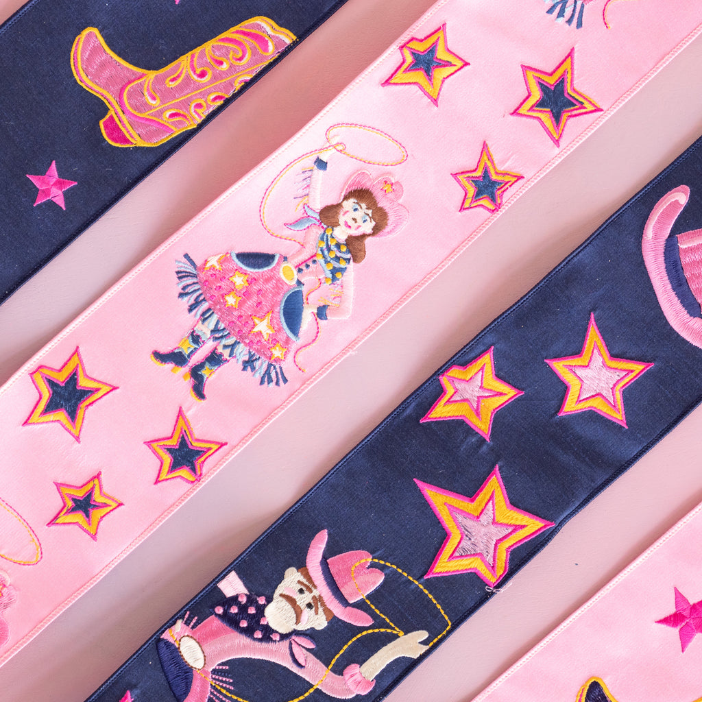 Pinky Pete & Pinky Poppy Embriordered Ribbon