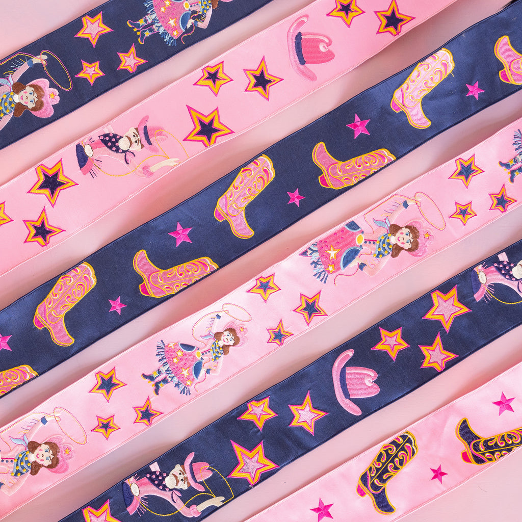 Pinky Pete & Pinky Poppy Embriordered Ribbon