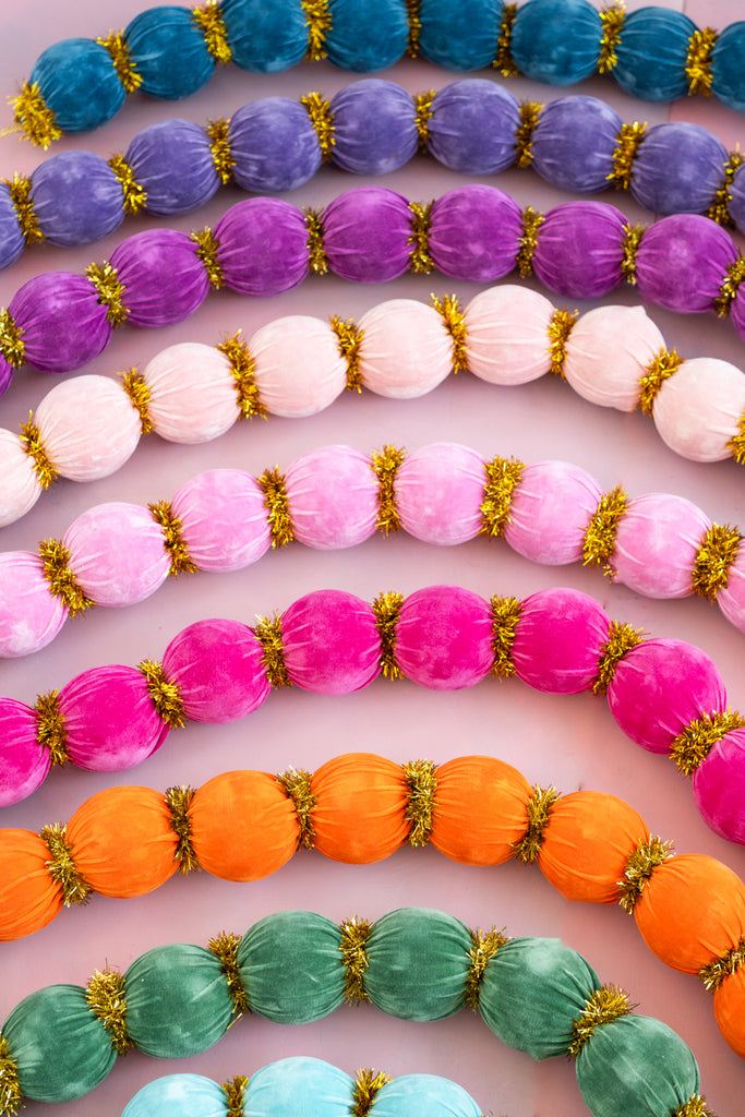 Velvet Tinsel & Ball Garland