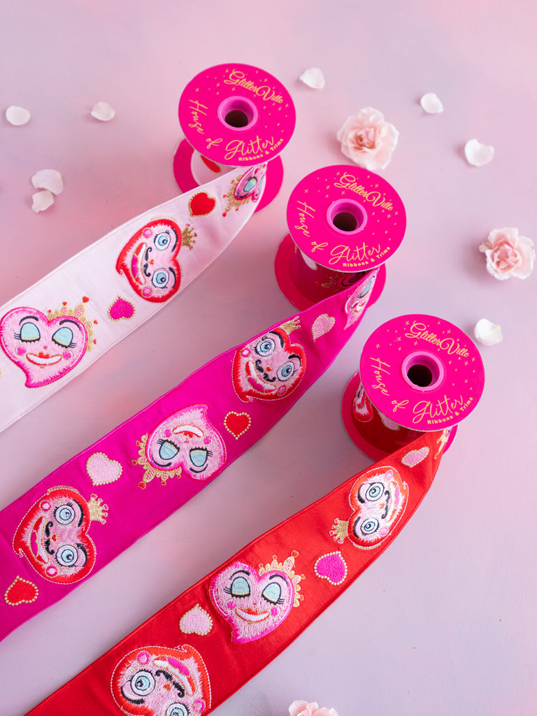 Royal Hearts Embroidered Ribbon