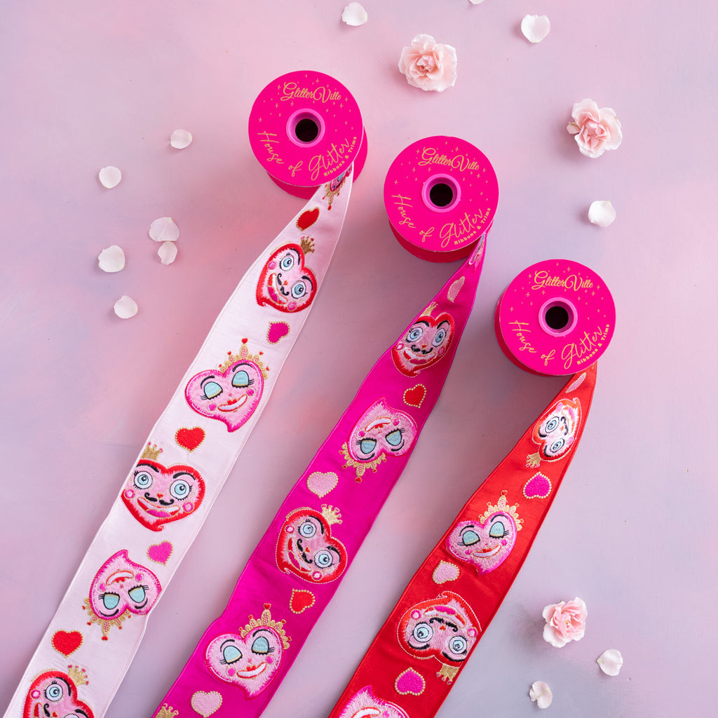 Royal Hearts Embroidered Ribbon