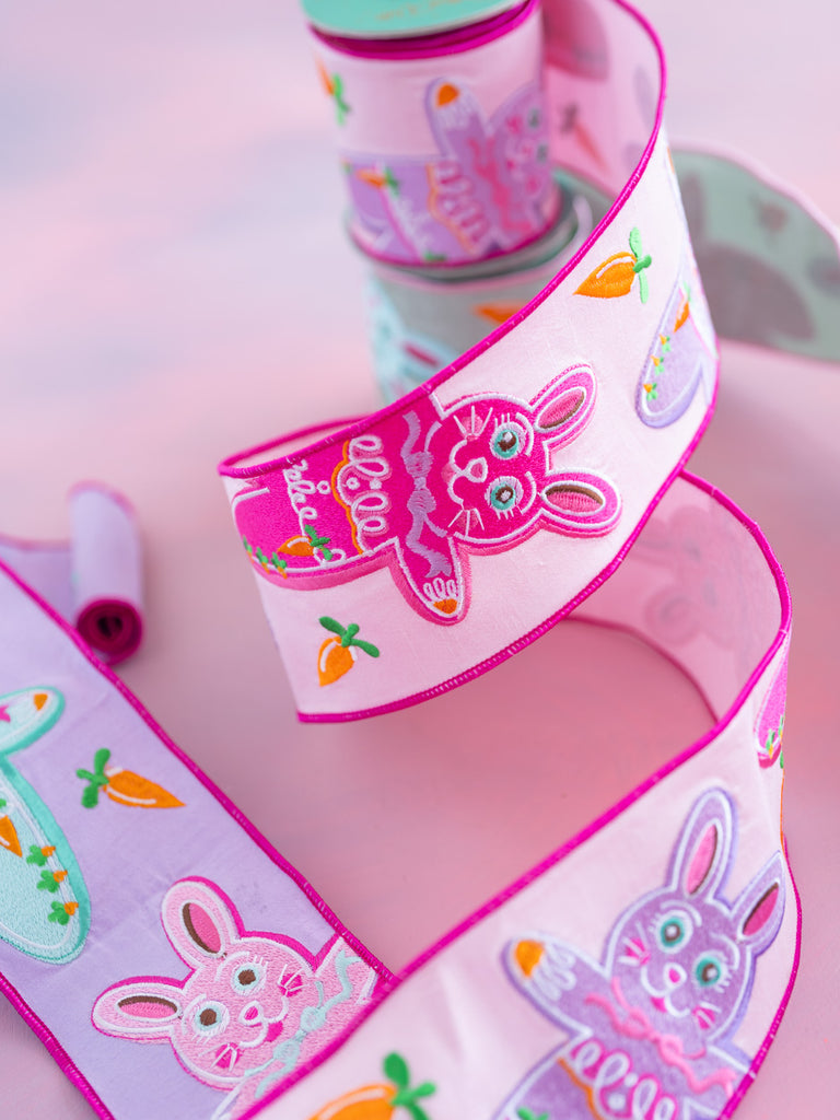 Coco Cottontail Bunny Embroidered Ribbon
