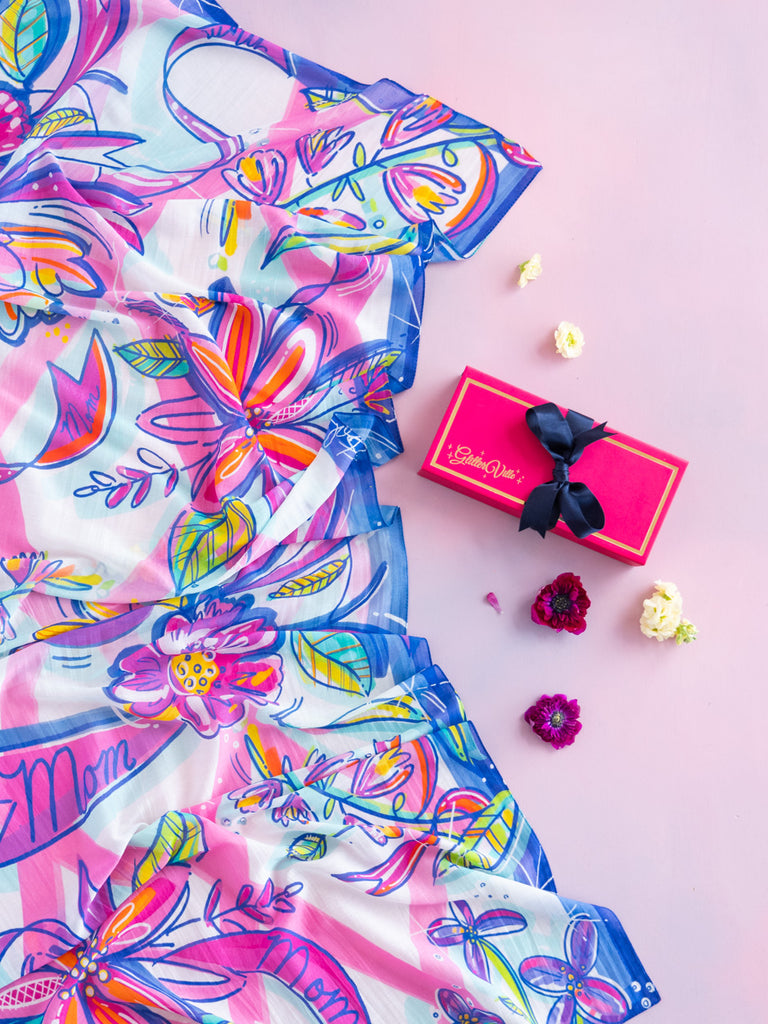 'Mom' Floral Scarf