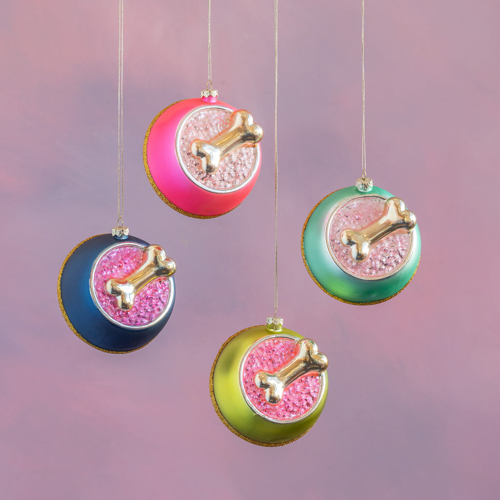 Pink Puppy Dog Bowl Ornament