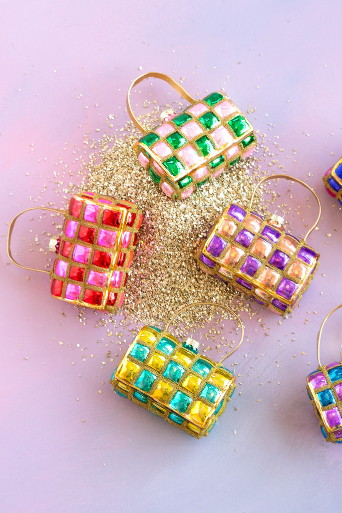 Candy Check Clutch Ornament