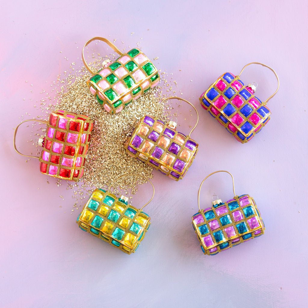 Candy Check Clutch Ornament