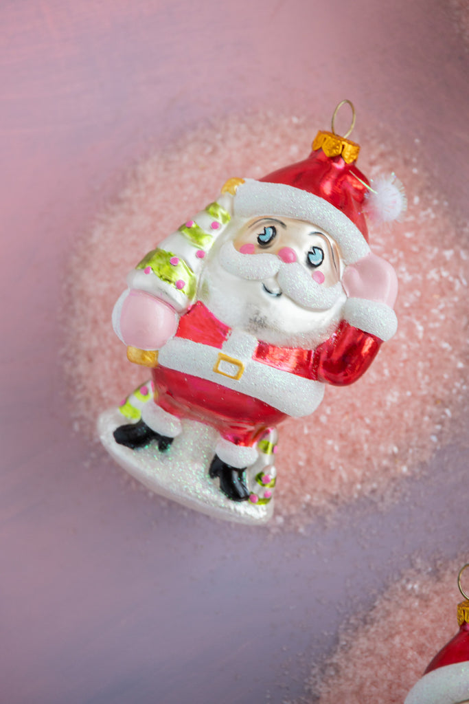 Baby Papa Noel Glass Ornament