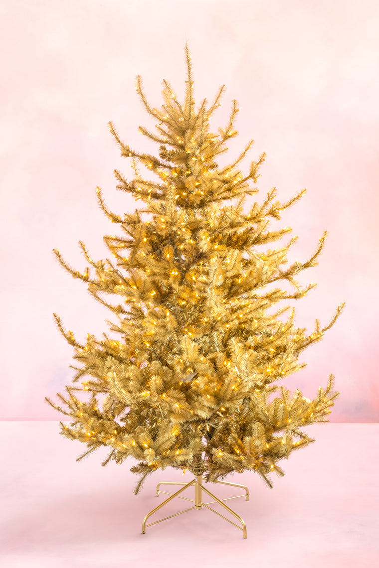 Gold Chandelier Pine Tree