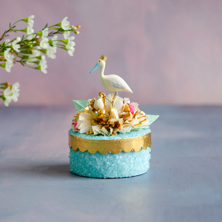 Blue Royal Stork Favor Box