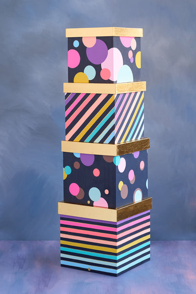 Stripes & Dots Halloween Gift Boxes - Glitterville Studios, LLC