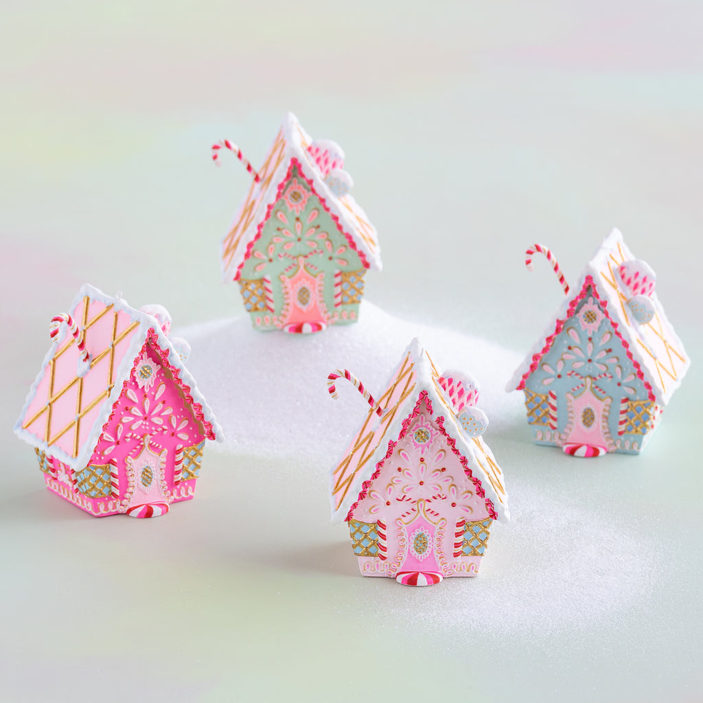 Rainbow Gingerbread Cottage Ornament
