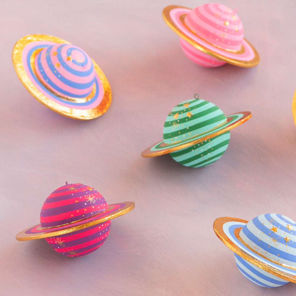 Radiant Rings Planet Ornament