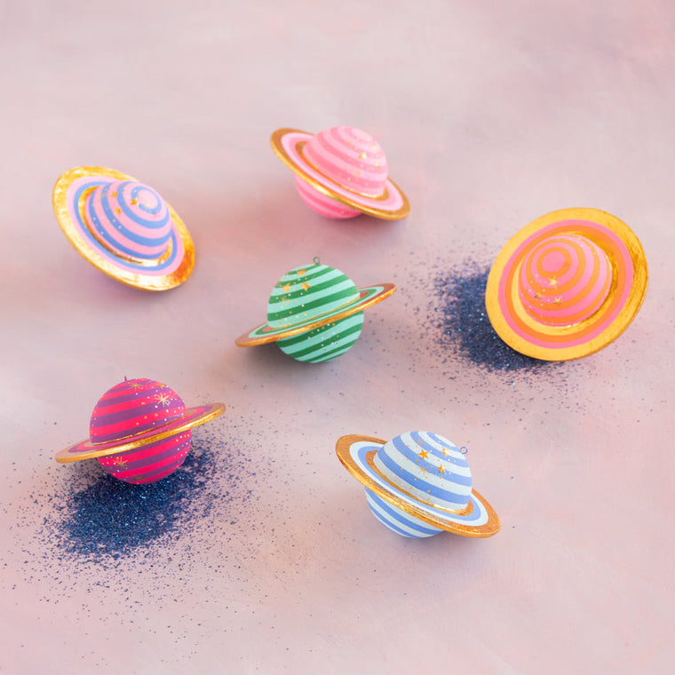 Radiant Rings Planet Ornament