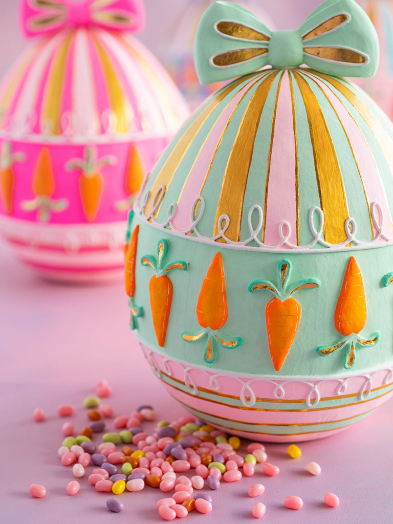 Springtime Sparkle Striped Egg Tabletop