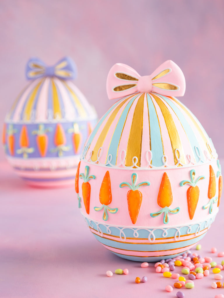 Springtime Sparkle Striped Egg Tabletop